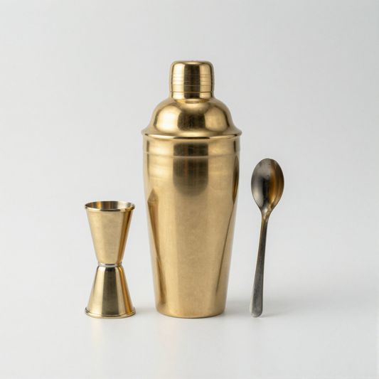 Brass Cocktail Shaker Set